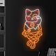 Glücksbringende Winkekatze mit Fischkörper LED-Neonschild Wohnzimmer Restaurant