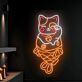 Glücksbringende Winkekatze mit Fischkörper LED-Neonschild Wohnzimmer Restaurant