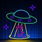 UFO mit Katze LED-Neonschild Wohnzimmer Gamingzimmer