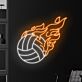 brennender Volleyball LED-Neonschild Sporthalle Wohnzimmer