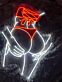 erotische Silhouette mit Korsett und Händen LED-Neonschild für Bar Club