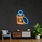 Astronaut in Kaffeebecher LED-Neonschild für Büro Café