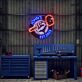 Personalisierbares Werkstatt Neonlicht mit Hammer Motiv