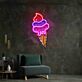 Eiswaffel mit drei Kugeln und Streuseln LED-Neonschild für Eisdiele oder Café