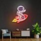 Astronaut auf Rakete LED-Neonschild Home Office Kinderzimmer