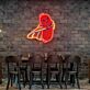 Wurst mit Superheldenumhang LED-Neonschild für Küche Restaurant