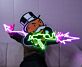 Comicfigur mit Maschinengewehr LED-Neonschild für Gamingzimmer Bar