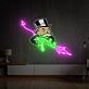 Monopoly-Figur mit Teufelsschwanz LED-Neonschild