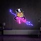 Monopoly-Figur mit Teufelsschwanz LED-Neonschild