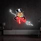 Monopoly-Figur mit Teufelsschwanz LED-Neonschild