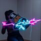 Monopoly-Figur mit Teufelsschwanz LED-Neonschild