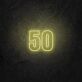 LED Neon Zahl 50 als moderne Wanddekoration