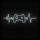 Spielcontroller mit Herzschlaglinie LED-Neonschild für Gaming Zimmer