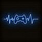 Spielcontroller mit Herzschlaglinie LED-Neonschild für Gaming Zimmer