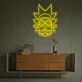 Abstraktes Cartoon Kopf LED Neonschild in Violett mit Markantem Linien Stil als Moderne Wanddekoration für Gaming Zimmer Wohnzimmer oder Man Cave