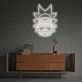 Abstraktes Cartoon Kopf LED Neonschild in Violett mit Markantem Linien Stil als Moderne Wanddekoration für Gaming Zimmer Wohnzimmer oder Man Cave