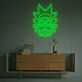 Abstraktes Cartoon Kopf LED Neonschild in Violett mit Markantem Linien Stil als Moderne Wanddekoration für Gaming Zimmer Wohnzimmer oder Man Cave
