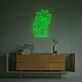 Abstraktes Cartoon Wissenschaftler LED Neonschild mit Markantem Stachelhaar und Provokanter Geste als Moderne Wanddekoration für Gaming Zimmer Man Cave oder Home Bar