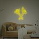Abstraktes Symbol LED Neonschild mit Gekreuzten Magischen Stäben im Mystischen Linien Stil als Moderne Wanddekoration für Wohnzimmer Kreativraum Gaming Zimmer oder Man Cave