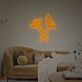 Abstraktes Symbol LED Neonschild mit Gekreuzten Magischen Stäben im Mystischen Linien Stil als Moderne Wanddekoration für Wohnzimmer Kreativraum Gaming Zimmer oder Man Cave