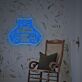 Runde Cartoon-Figur mit Hut als LED-Neonschild