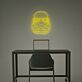 Minimalistisches Sci-Fi Helm LED Neonschild in Weißem Linien Design als Moderne Wanddekoration für Gaming Setup Büro Jugendzimmer oder Kreativen Raum