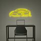 Minimalistisches Auto LED Neonschild im Weißen Outline Design als Moderne Wanddekoration für Büro Home Office Garage oder Auto Liebhaber Raum