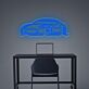 Minimalistisches Auto LED Neonschild im Weißen Outline Design als Moderne Wanddekoration für Büro Home Office Garage oder Auto Liebhaber Raum