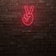 Hand mit Victory Zeichen LED-Neonschild Wohnzimmer Cafe
