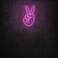 Hand mit Victory Zeichen LED-Neonschild Wohnzimmer Cafe