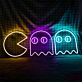 Pac-Man und Geister LED-Neonschild für Gamingzimmer und Bar
