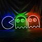 Pac-Man und Geister LED-Neonschild für Gamingzimmer und Bar