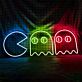 Pac-Man und Geister LED-Neonschild für Gamingzimmer und Bar