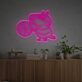 Cartoon-Schwein mit Ball LED-Neonschild für Kinderzimmer