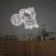 Cartoon-Schwein mit Ball LED-Neonschild für Kinderzimmer