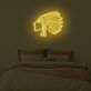 Profil eines Kopfes mit Federschmuck LED-Neonschild Schlafzimmer