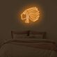 Profil eines Kopfes mit Federschmuck LED-Neonschild Schlafzimmer