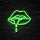 Lippen mit Tropfen LED-Neonschild für Bar Club