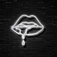 Lippen mit Tropfen LED-Neonschild für Bar Club
