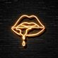 Lippen mit Tropfen LED-Neonschild für Bar Club