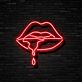 Lippen mit Tropfen LED-Neonschild für Bar Club