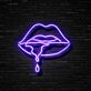 Lippen mit Tropfen LED-Neonschild für Bar Club