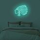 Profil eines Kopfes mit Federschmuck LED-Neonschild Schlafzimmer