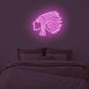 Profil eines Kopfes mit Federschmuck LED-Neonschild Schlafzimmer