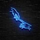 zwei Hände berühren sich LED-Neonschild Wohnzimmer Studio