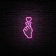 Handgeste mit Herzsymbol LED-Neonschild für Schlafzimmer Wohnzimmer