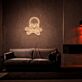 Totenkopf mit gekreuzten Knochen LED-Neonschild für Bar und Wohnzimmer