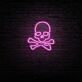 Totenkopf mit gekreuzten Knochen LED-Neonschild für Bar und Wohnzimmer