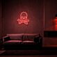 Totenkopf mit gekreuzten Knochen LED-Neonschild für Bar und Wohnzimmer