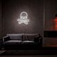 Totenkopf mit gekreuzten Knochen LED-Neonschild für Bar und Wohnzimmer